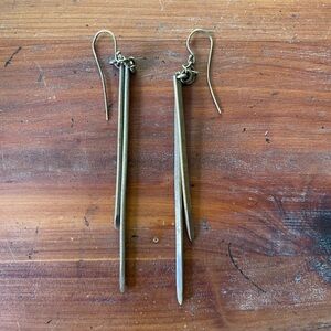 Edgy Drop Long Bar Earrings